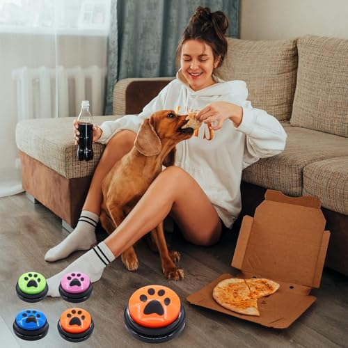 Pet Owner Training Dog with Voice Recording Button