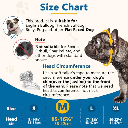 Mayerzon Kurze Schnauze Hund Maulkorb, weiche Silikon flachen Gesicht Maulkorb für Französisch Bulldogge Shih Tzu und Mops für Beißen Kauen Lecken und Grooming, erlaubt Hecheln, M