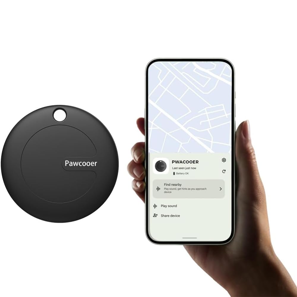 Vanyuei Location Tags for Android, Keys Finder for Finding Lost Items, Bluetooth Tracker for Sunsang Phone (Black)