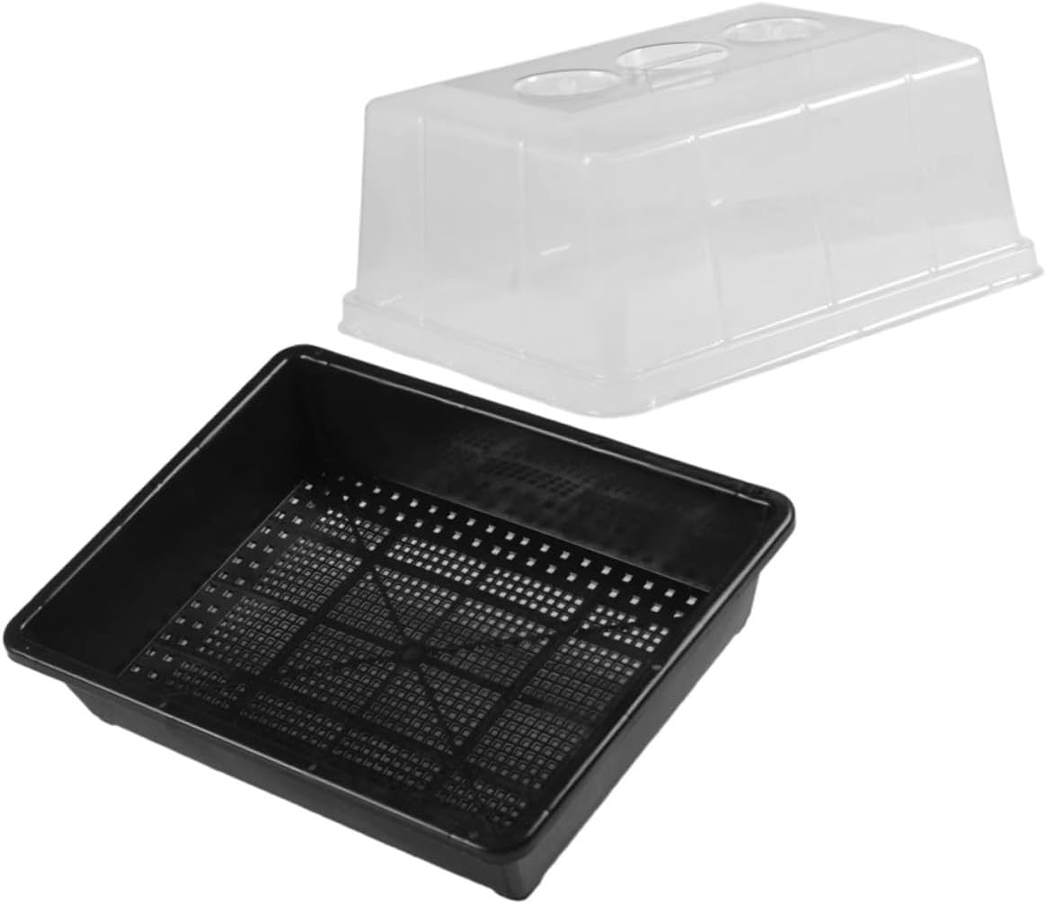 Toyvian Seedling Germination Tray with Dome Cover Plastic Plant Growing Tray Set for Succulent and Carnivorous Plants for Greenhouse and Indoor Cultivation