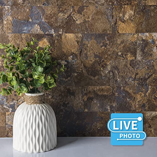 Image of Art3d 102-Pack Peel and Stick Backsplash, Stick on Subway Tile, Rust Slate