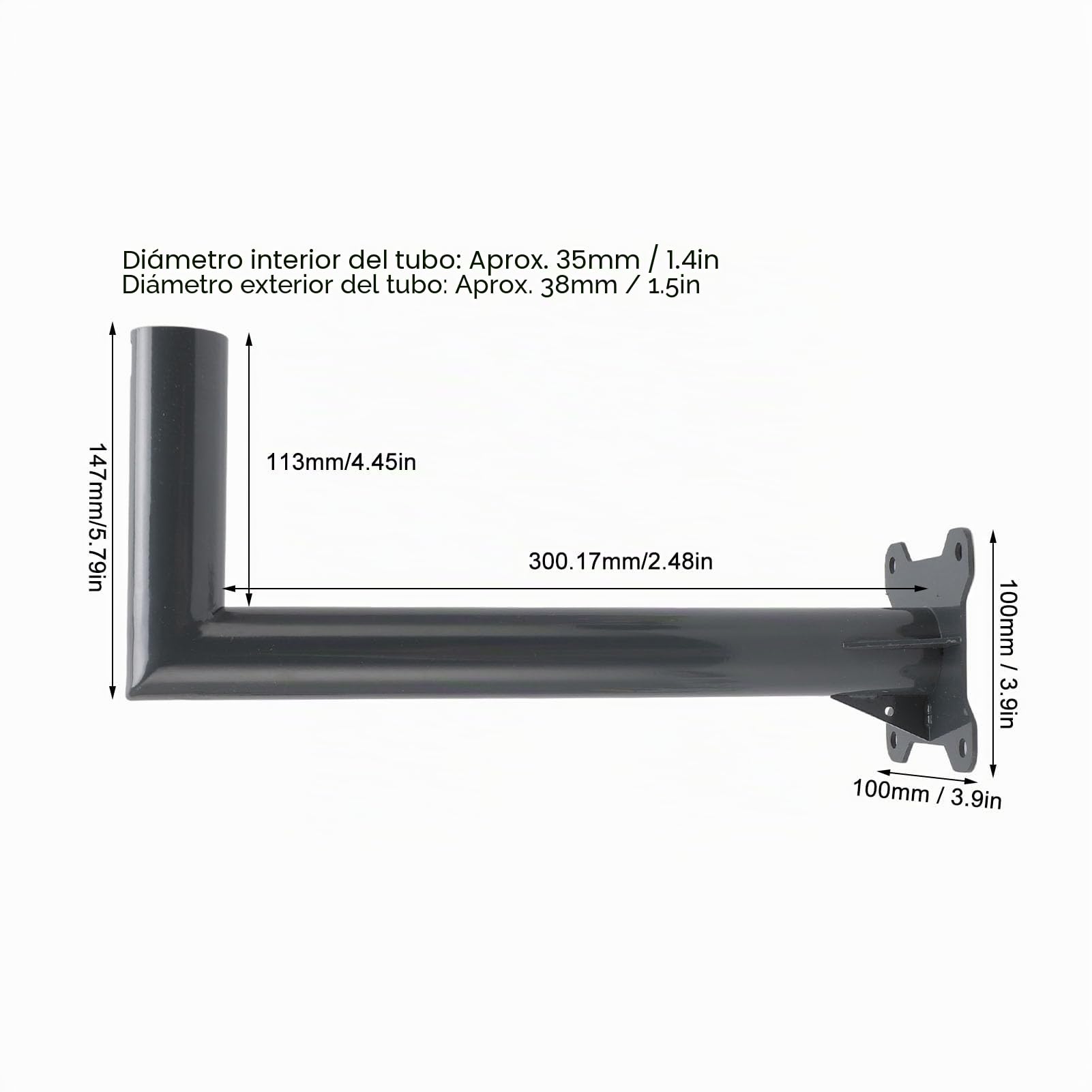 Mount Internet Kit Satellite, Wall Pole Roof Mount, Long Wall Mount, Antena Rectangular J Soporte de Montaje para V2