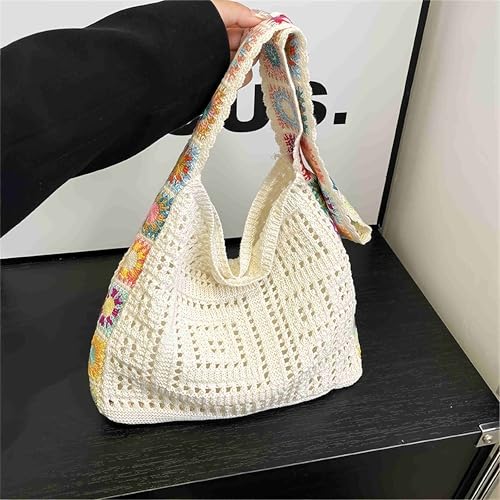 Bolso pequeño de playa tejido para mujer estilo boho miniatura 3
