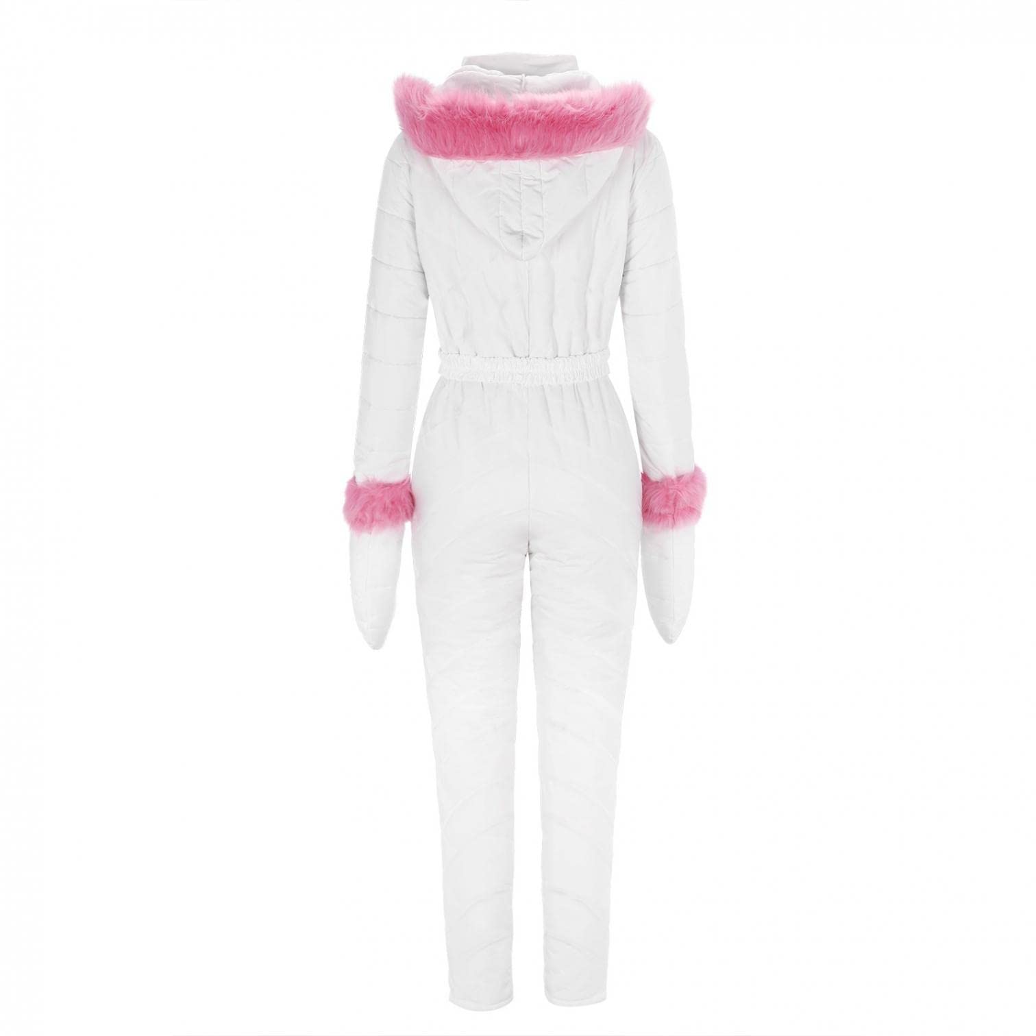 Traje de Nieve para Mujer de Una Pieza, Mono de Esquí para Invierno, Cálido, Sambas, Largo Con Capucha y Cierre de Cremallera, Impermeable y Cortavientos