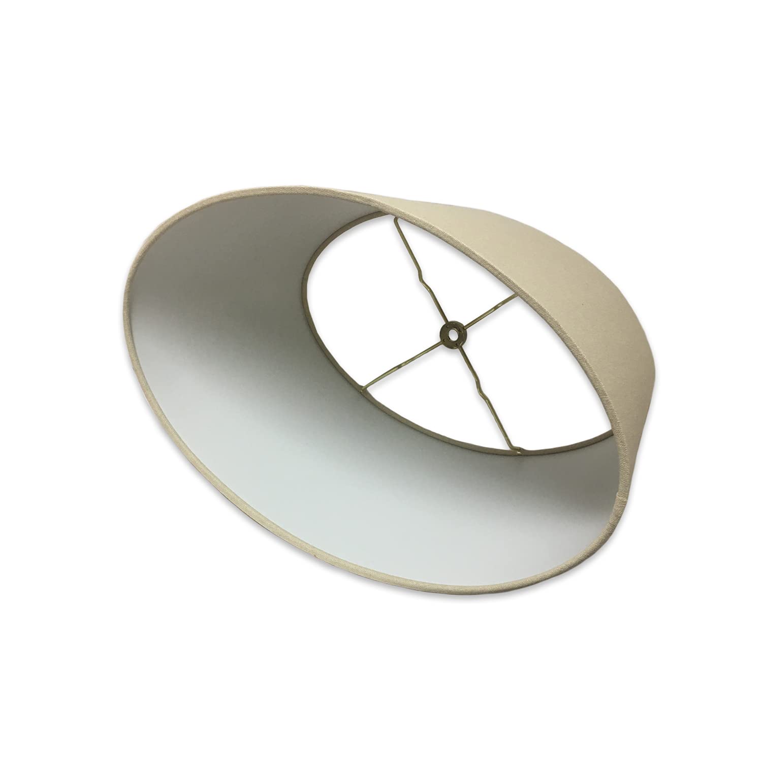 Royal Designs, Inc. Shallow Oval Hardback Lamp Shade, HB-611-14LNBG, Linen Beige, (12 x 8) x (14 x 10.5) x 8.5