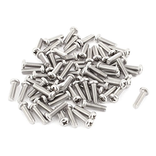 Image of uxcell M4 x 14mm 304 Stainless Steel Cross Head Phillips Pan Head Screws Bolts 60pcs