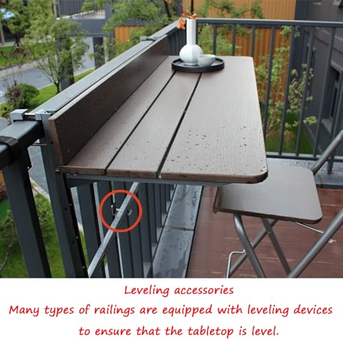 Mesa para ahorrar espacio al comer en balcones pequeños con soporte colgante ajustable 6