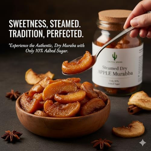 Image of CACTUS SPICES | STEAMED MURABBA | DRY Apple Murabba | Only 10% Sugar Used | 50-60 Pieces | No Preservative | (Apple)