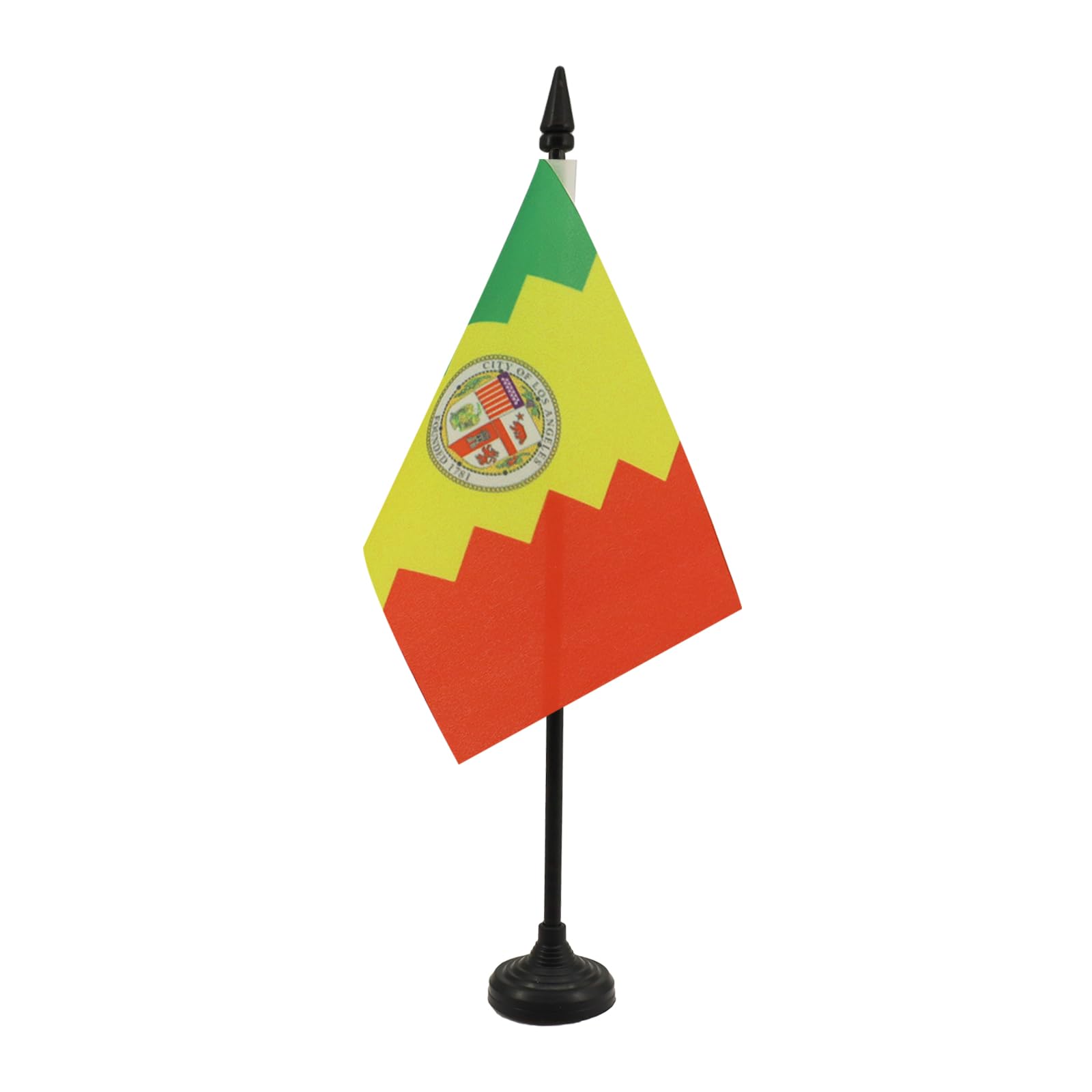 AZ FLAG, Los Angeles Table Flag 4'' x 6'', Los Angeles city Office Mini Banner 100% Polyester 15 x 10 cm