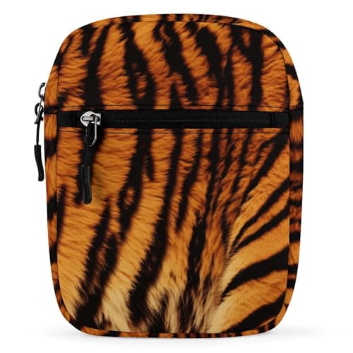 Personalized Small Crossbody Bag Water Resistant Messenger Bags Mini Tiger Striped Pattern Printing SlingBag For Men Women
