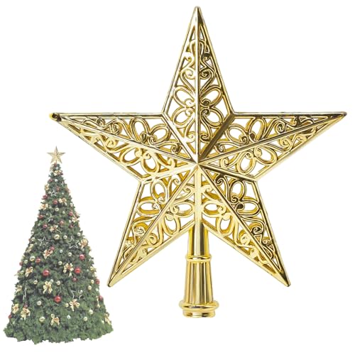 GIUSOBG Weihnachtsbaumspitze Stern 20CM Spitze für Weihnachtsbaum...