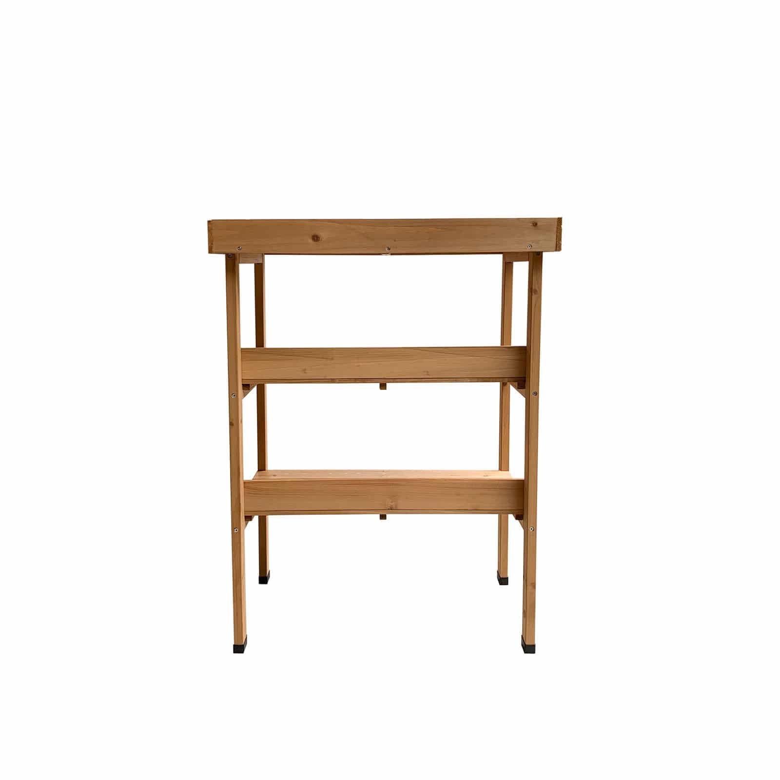 Gardiun KNH1090 - Tavolo da giardino Melvin 67 x 37 x 89 cm in legno naturale