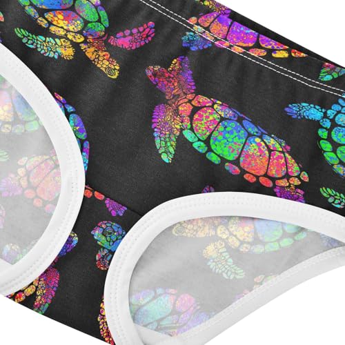 Girls Underwear Soft Cotton Colorful Sea Turtles Kids Panties in Sizes 2/3t, 4t, 5t, 6 and 84