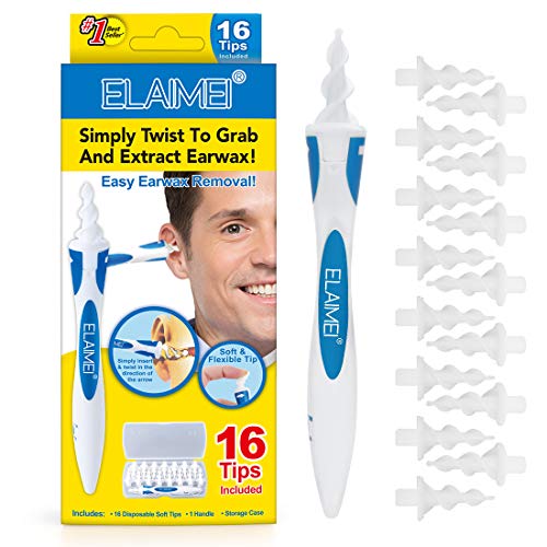 Strumento per la rimozione del cerume, kit per la pulizia delle orecchie, strumento per la rimozione del cerume a spirale sicuro e morbido con punte in silicone da 16 pezzi per bambini e adulti