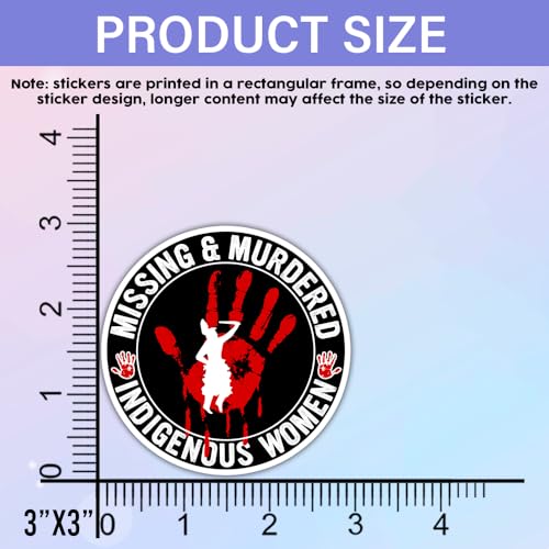 Image of SODAVA (Set of 3) Missing Murdered Indigenous Women Stickers No More Stolen Sisters MMIW Missing Murdered Indigenous Girl MMIW Sticker Gift Decorations Graphic Bumper Sticker 3x4 inch