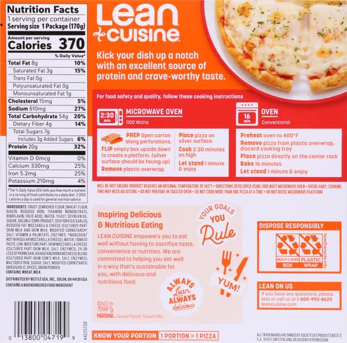 Lean Cuisine Frozen Meal Four Cheese Pizza thumb #2
