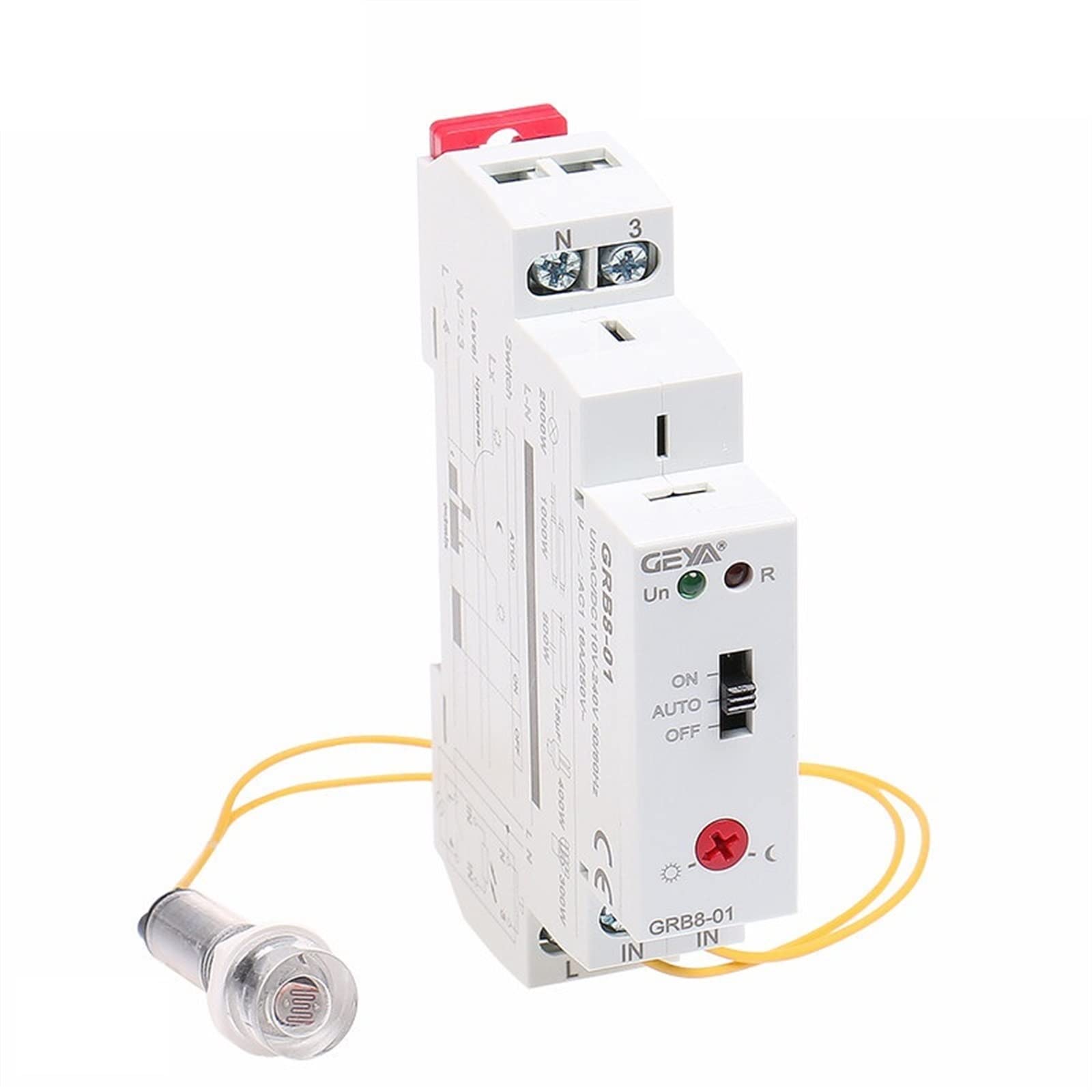 QEFHSVVZE GRB8-01/02 Twilight Switch with Sensor AC110V-240V Photoelectric Timer Light Sensor Relay(GRB8-02 AC110-240V)