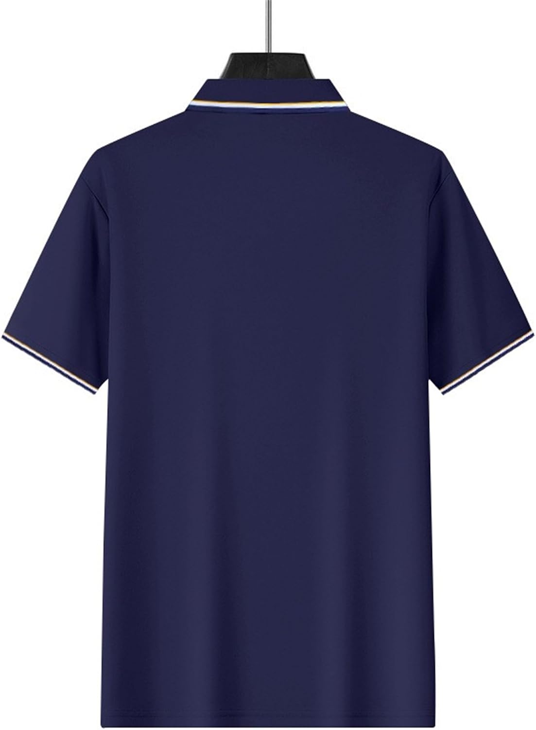 Men Casual Short Sleeve Polo Collar Shirt Lightweight Slim Fit Ribbed Cuffs Sport Tees Summer Lapel Solid Golf Pullover Tops