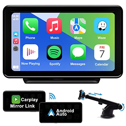 Jimtour Wireless Car Stereo with 7 Inch Touchscreen, Bluetooth Handsfree,