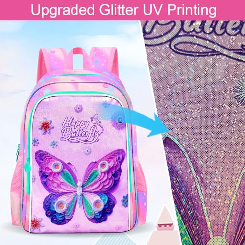 Image of WZLVO 3PCS Kids Backpack for Girls, Unicorn Dinosaur Animal Prechool Elementary Kindergarten School Bookbag with Lunch Box