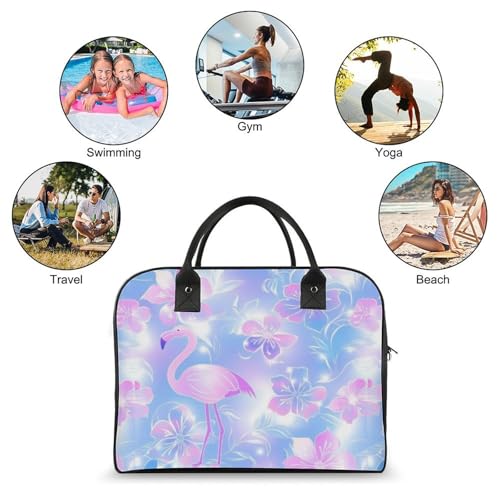 Lightning-black-background Women's Shoulder Bag Cross-Body Handbag Lightweight Weekend Travel Carry-On Gym Bag4