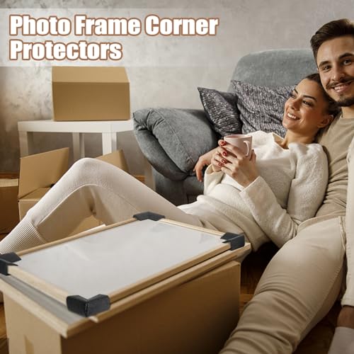 Image of 24Pcs Photo Mirror TV Frame Edge Protection Corners - Shipping Moving Corner Protector - Black