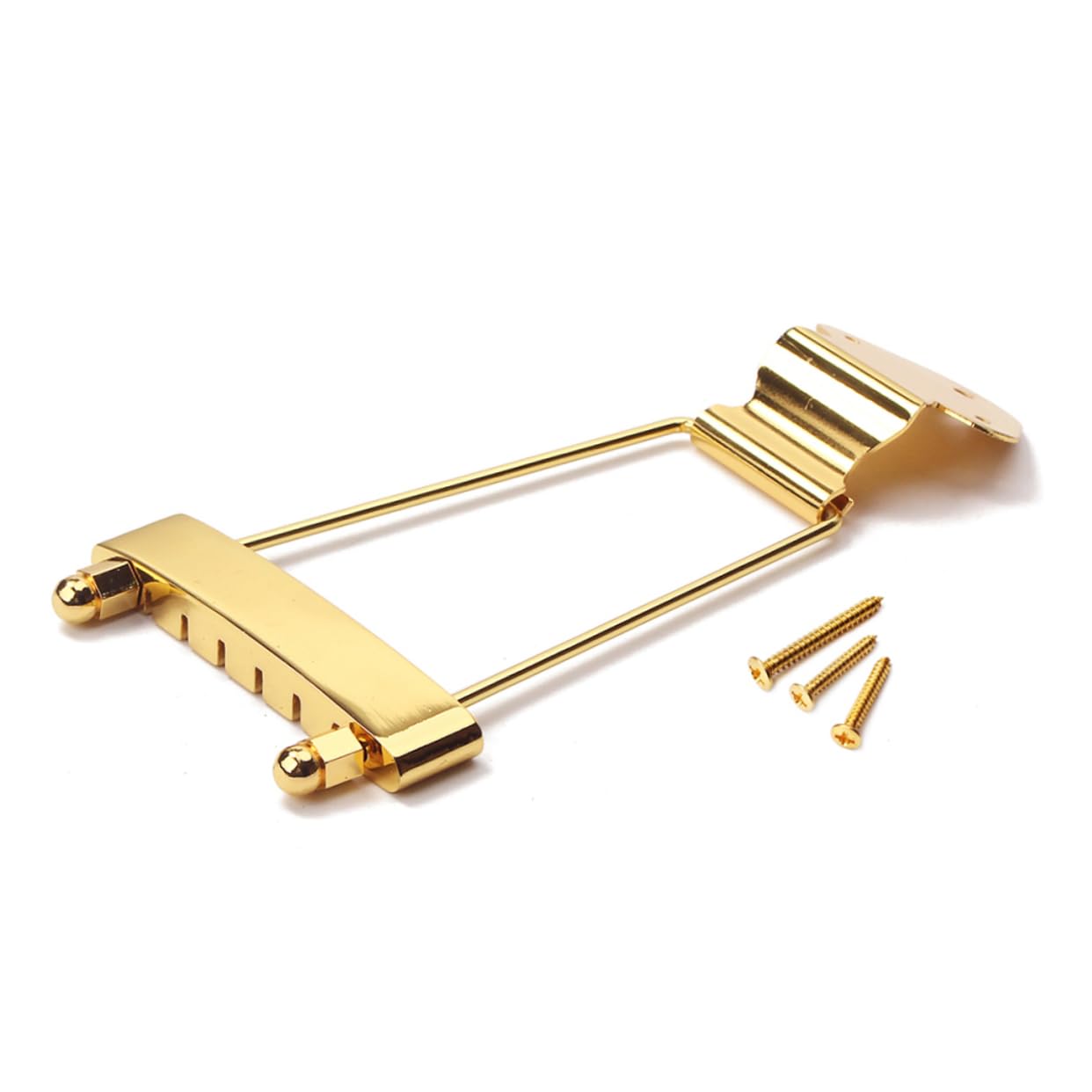 Yardwe String Tailpiece for Jazz Archtop Guitar Golden Replacement Bridge with Excellent Workmanship for Enhanced Performance and Style