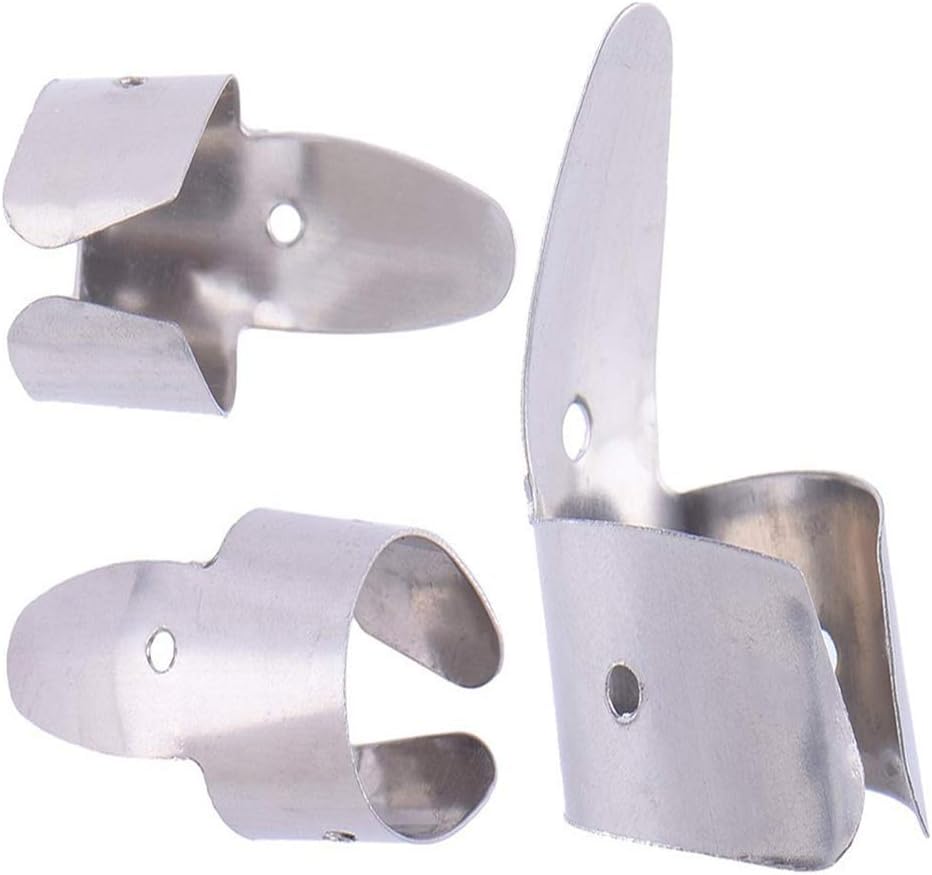 8pcs Guitar Finger Pick Silver Stainless Steel Guitar Parts Thumb Pick for Bass Ukulele Electric Guitar
