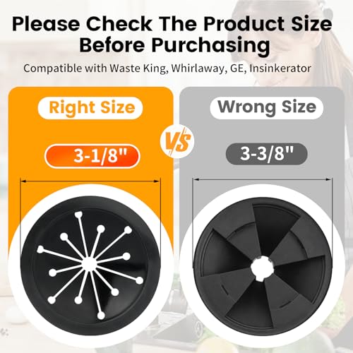 Image of Garbage Disposal Splash Guard, 2 Pack 3 1 /8 inch Sink Baffle Disposer Drain Splash Guard Collar Rubber Replacement Quiet Cover Ullnosoo for Waste King, Whirlaway, GE Disposer