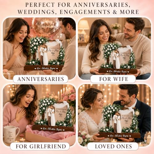 Wedding Gifts for Couples 2026, Acrylic Wood Wedding Plaque - Image 5