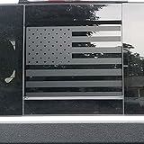 Zxiaochun Rear Middle Window American Flag Decal for Toyota Tundra 2007-2022 Back Centre Sliding Window Glass USA Flag Vinyl Sticker (Matte Black)