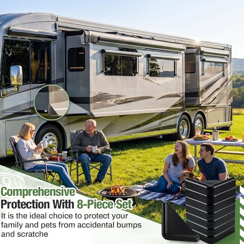 BBTO 8 Pcs Rv Slide Out Corner Guards, Heavy Duty Rubber Corner Protectors for Rv Slide-Outs, Safe, Durable and Easy Tool-Free Installation, Black (Adhesive Patches Not Included) — view 5