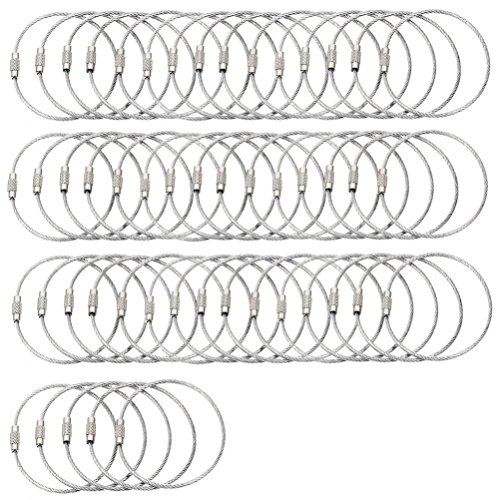 CSTOM 50x Acero Llavero for Etiquetas de Equipaje Llaves