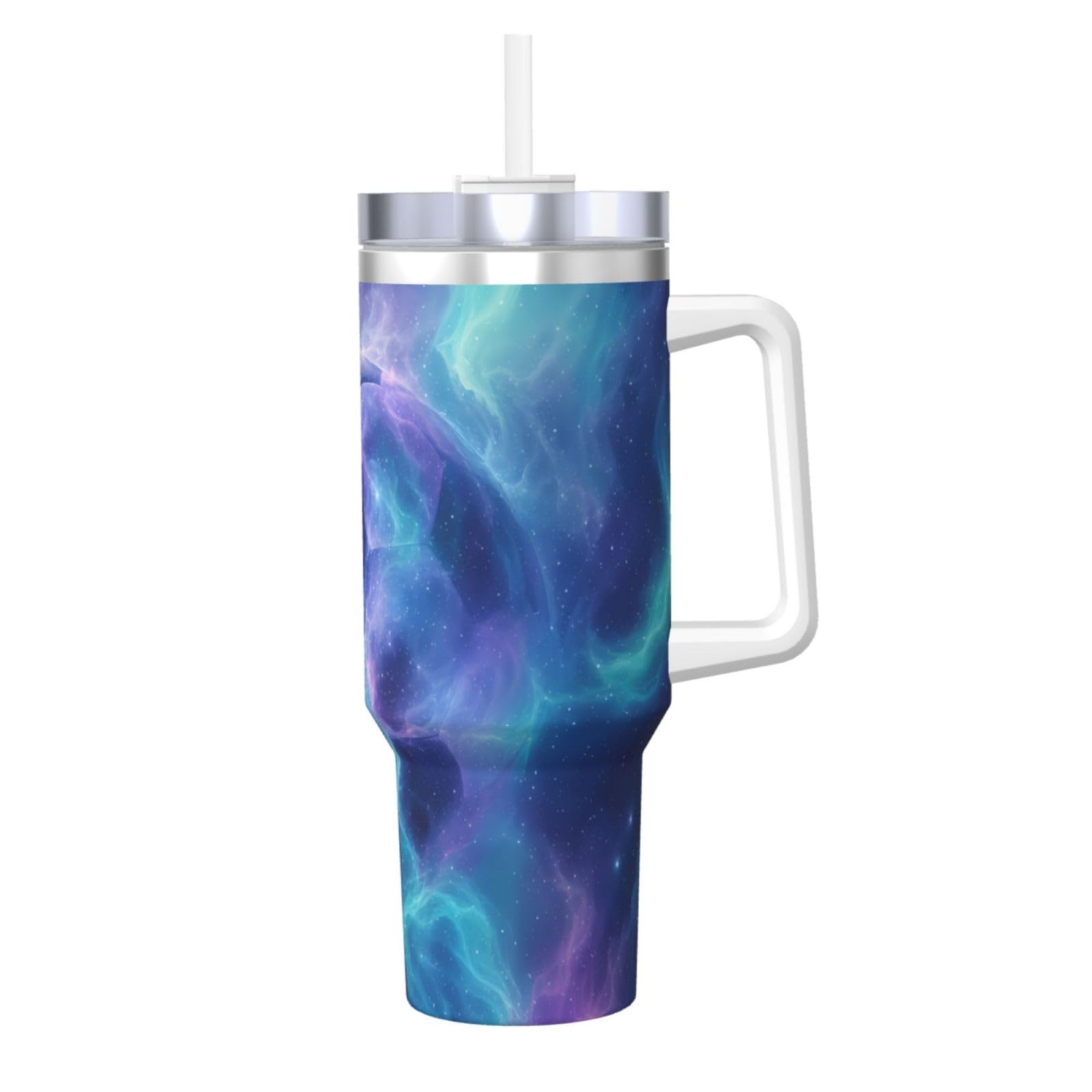Vaso aislado de 40 onzas Starrys Soccer con tapa y pajilla, el regalo ideal para deportistas