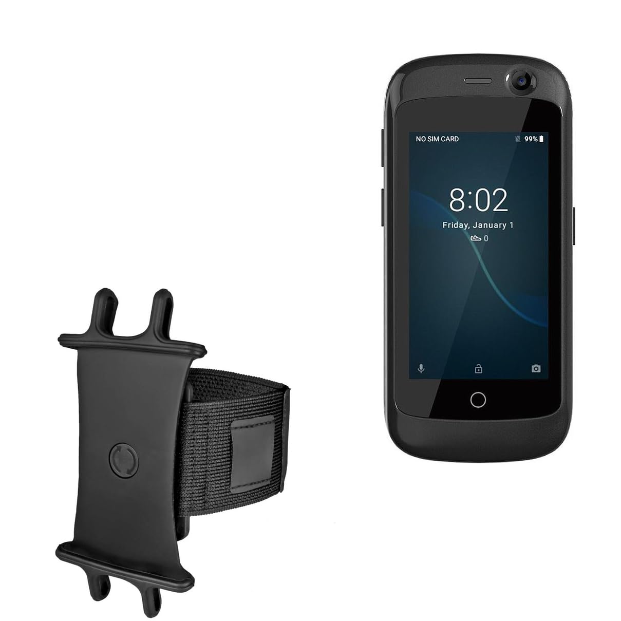 Holster Compatible with Unihertz Jelly Pro - ActiveStretch Sport Armband, Adjustable Armband for Workout and Running - Jet Black