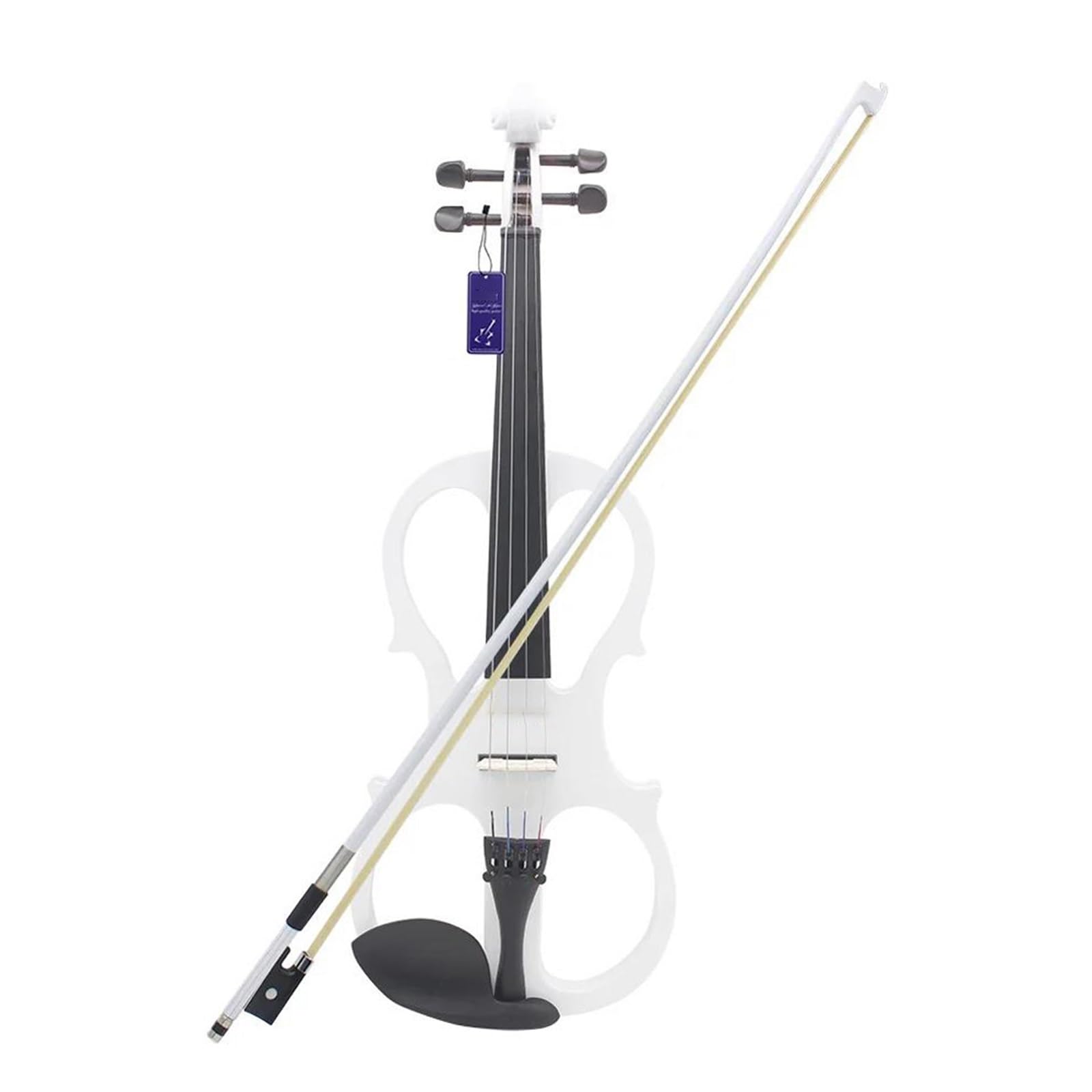 Violin Set Violon Électrique 4/4 Corps En Érable Silencieux Avec Étui À Nœud Accessoires De Câble De Connexion Pour Casque