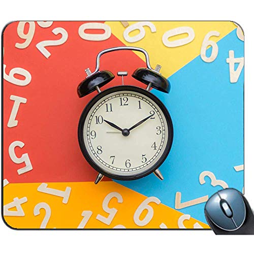 Preisvergleich Produktbild Schreibtischunterlage,Wecker-Muster Kundengebundenes Rechteck-Rutschfeste Gummimausunterlage Spiel-Mausunterlage 30X25Cm