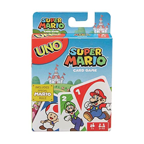 Foto von Mattel Games DRD00 - UNO Super Mario Kartenspiel, geeignet für 2 - 10 Spieler, Kartenspiele und Kinderspiele ab 7 Jahren