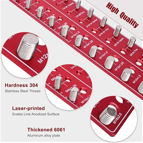 30 Thread Checker, Bolt Size and Thread Gauge with 15 Metric and 15 Imperial for Machinists, Engineers and DIYers