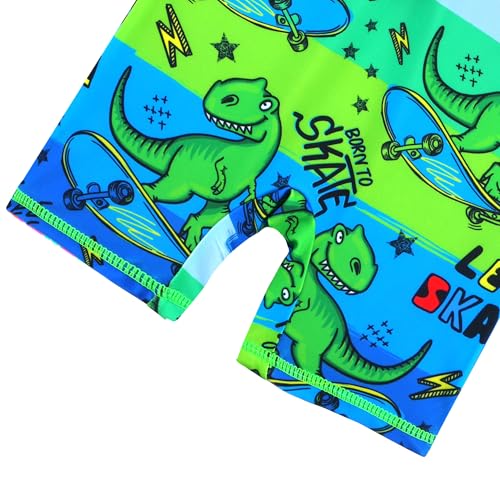 Image of HUAANIUE Toddler Boy Swimsuit Rashguard One-Piece Swimwear 0-6 Years | UPF 50+ sun protection, front zipper with chin guard, 4-way stretch quick-dry fabric, flatlock seams anti-chafing