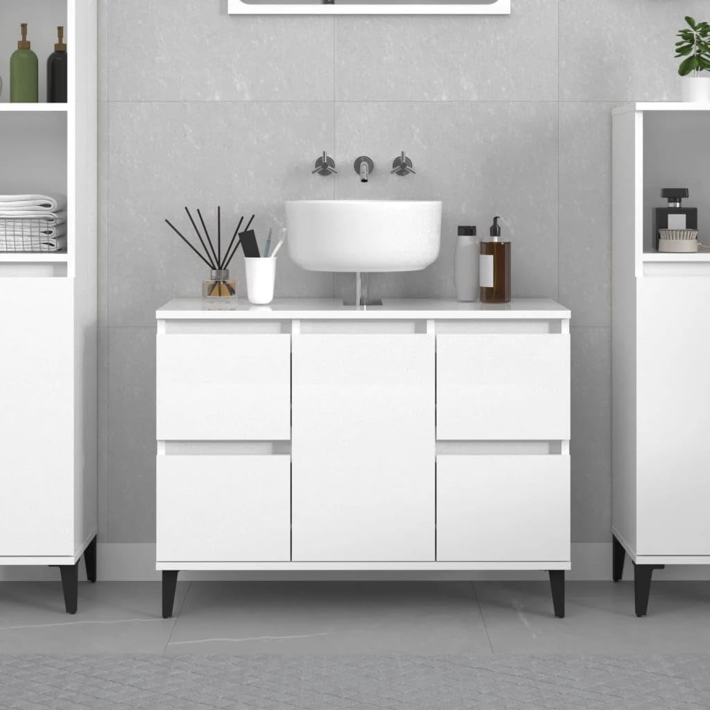 Armadio Pensile Per Cucina/bagno 80x20x33,4 Cm - In Legno, Bianco, Pieghevole E Risparmio Spazio
