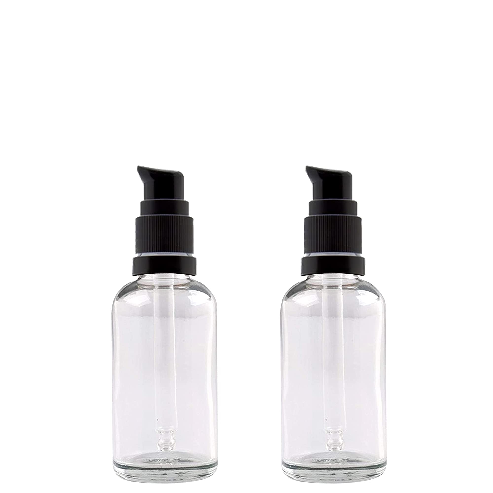 Multipurpose Transparent (Clear) Color Round Glass Bottle, 30 ml with Black Lotion Pump & Cap (Pack of 2), for Beauty, Essential Oils, Blends, Skin Care, Travel, Toners, Cosmetic & DIY-image-31