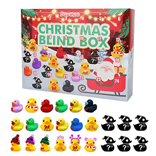 Calendario de Adviento para niños 2022, calendario de Adviento para niñas, 24 cuadrículas, calendario de Navidad, caja ciega, pequeño pato amarillo, pato chirrido para adultos, niños de 1 a 10 años Cover
