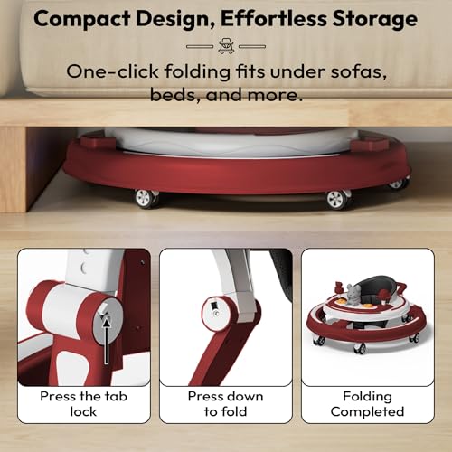 Image of StarAndDaisy Baby Walkers for 9 Months + Or 6-24 Month Baby Boy Girl /360Walker for Kids with 7 Level Height Adjustment /Walker for Baby with Switchable Food & Musical Toy Tray.