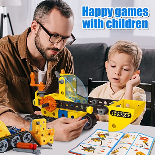 HOMETTER Building Toys for Age 5-12 Year Old Boys Gift, 6 in 1 Engineering Excavator Toys - Image 2