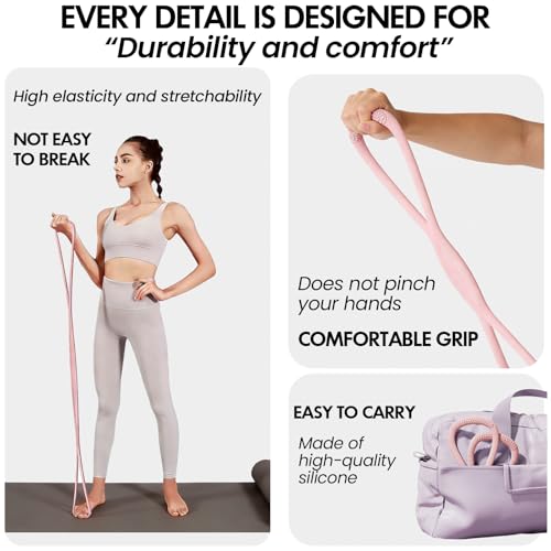Figure 8 Resistance Band, Figure 8 Resistance Bands for Women Men, Keep Resistance Band Figure for Working Out, Non-Slip Handles, Home Gym, Yoga & Physical Therapy - Image 5
