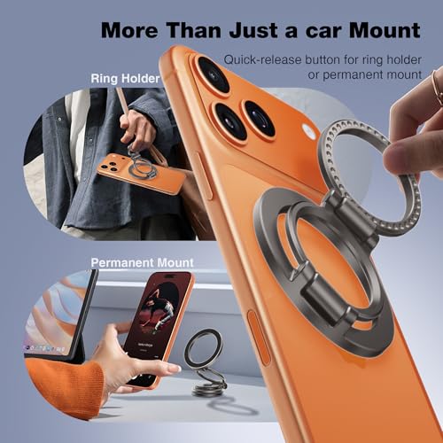 Image of GolbinBox Car Phone Holder for MagSafe [360Rotation] Metal Design iPhone Car Mount,Folding Car Mount [Detachable Base] Strong Magnetic Phone Holder for Car Dash,for iPhone 17 16 15 14 Pro Max, Gray