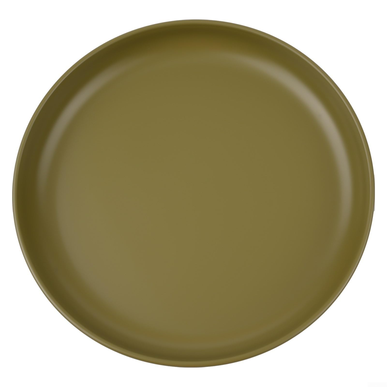 QuivyLivy Nonstick Camping Pan Ultra-Light 304 Stainless Steel Camping Dish With Non-Stick Coating, Portable Outdoor Cooking Pan For Backpacking Rust Proof Tableware(7inch Green)