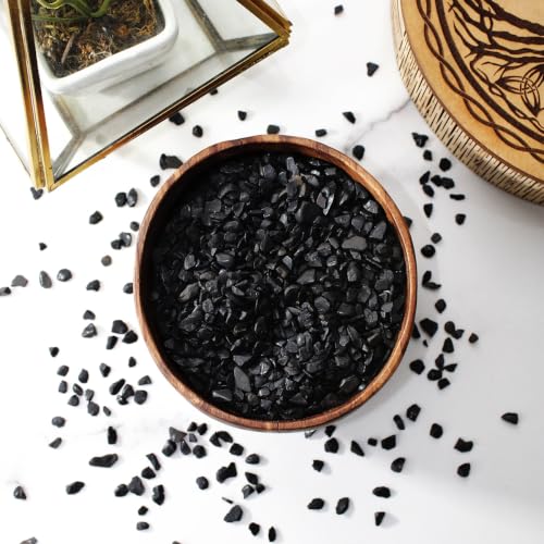 Image of Black Agate Crystal Chips for Grounding & Emotional Balance | Natural Gemstones for Vastu, Reiki & Meditation | Decorative Crystals for DIY Craft, Jewellery Making, Home Decor & Table Decor (500 Gm)