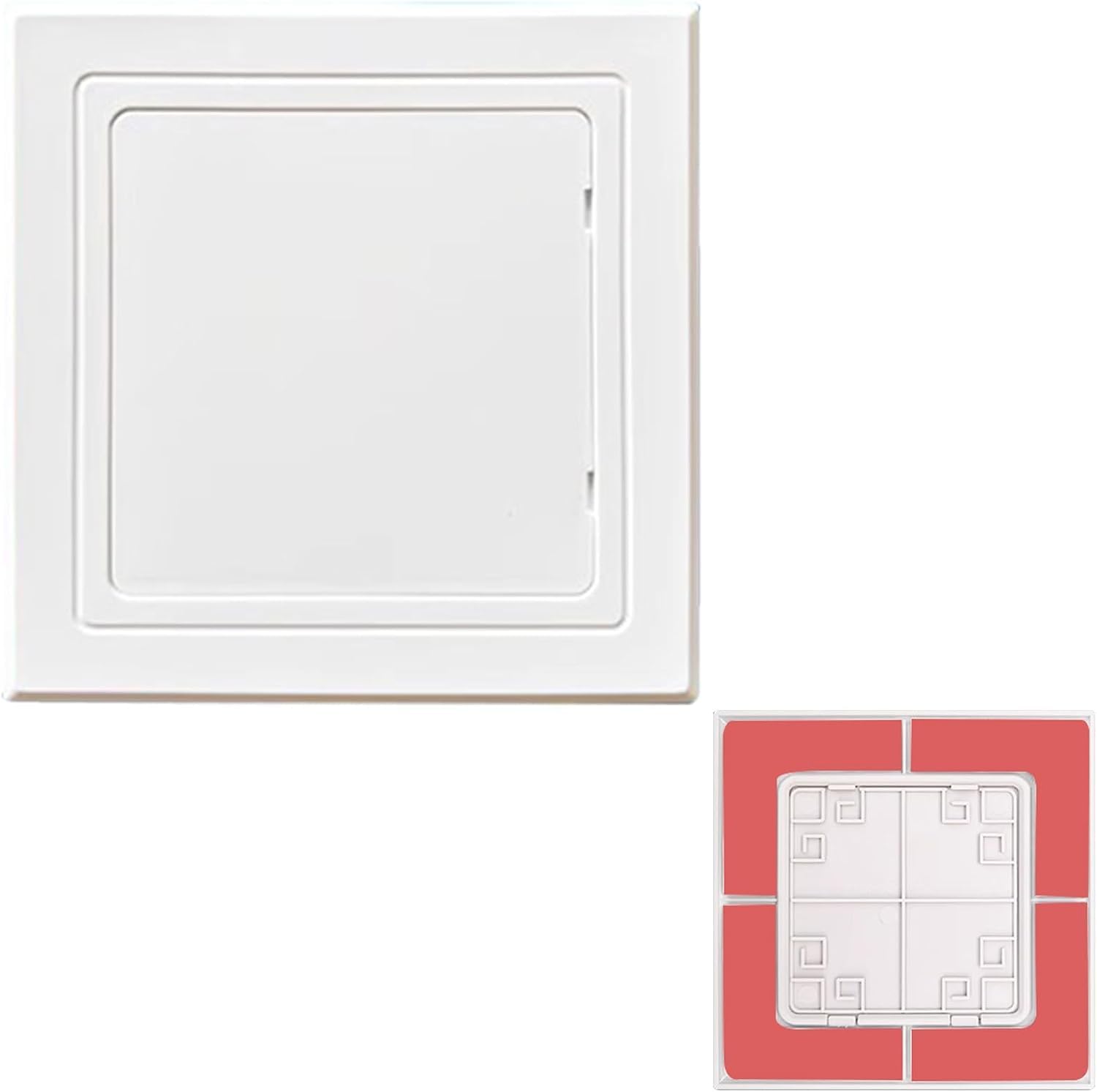 VUIKLCty Self-adhesive Wall Access Panels With Snap-on Lids Water/heating/cable Access Hatches(White,100x100mm (4x4in))